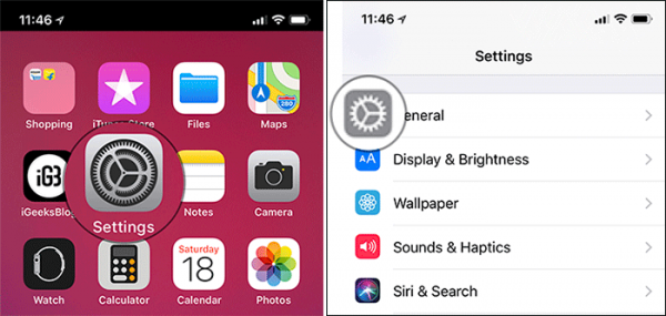 tap on settings then general in iphone x 8 or iphone 8 plus