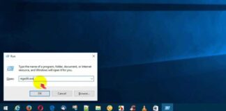 REGEDIT on Windows 10