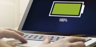 show percentage of battery on windows laptop