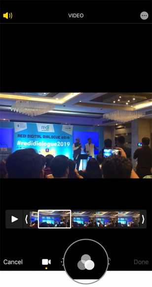 tap on filter icon to add filter to video on iphone in ios 13
