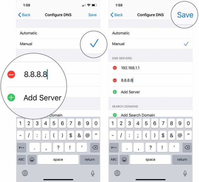 change dns on iphone or ipad