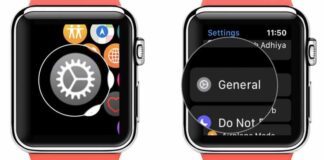 Open Settings and tap on General on Apple Watch