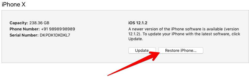 restore iphone and ipad using itunes