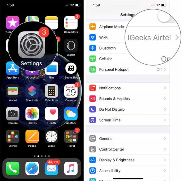 tap on settings then wi fi on iphone or ipad