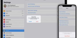 restore iPad and delete all content