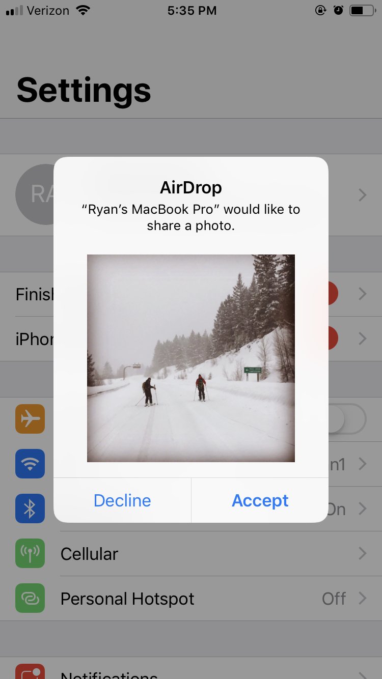AirDrop Files iPhone
