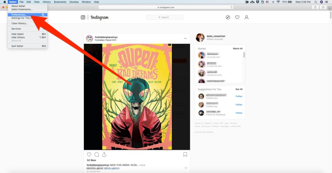 DM Instagram Computer Safari 
