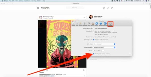 DM Instagram Computer Safari