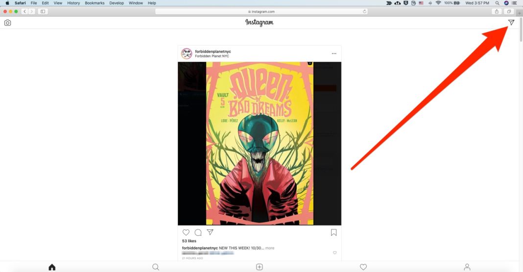 DM Instagram Computer Safari