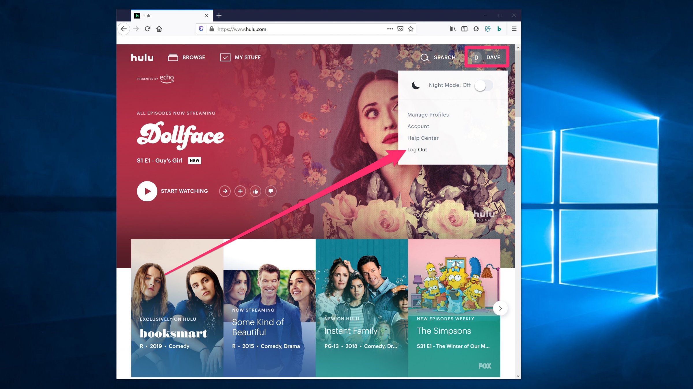 Log Out Hulu Smartphone Smart TV