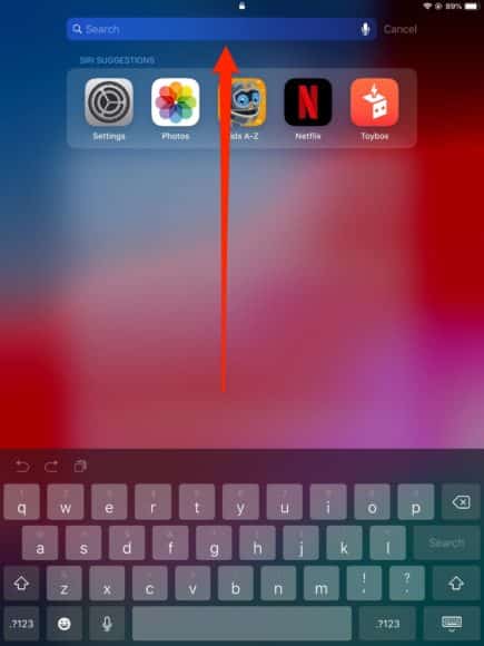 Search iPad Spotlight Feature