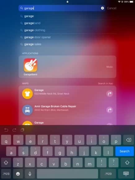 Search iPad Spotlight Feature