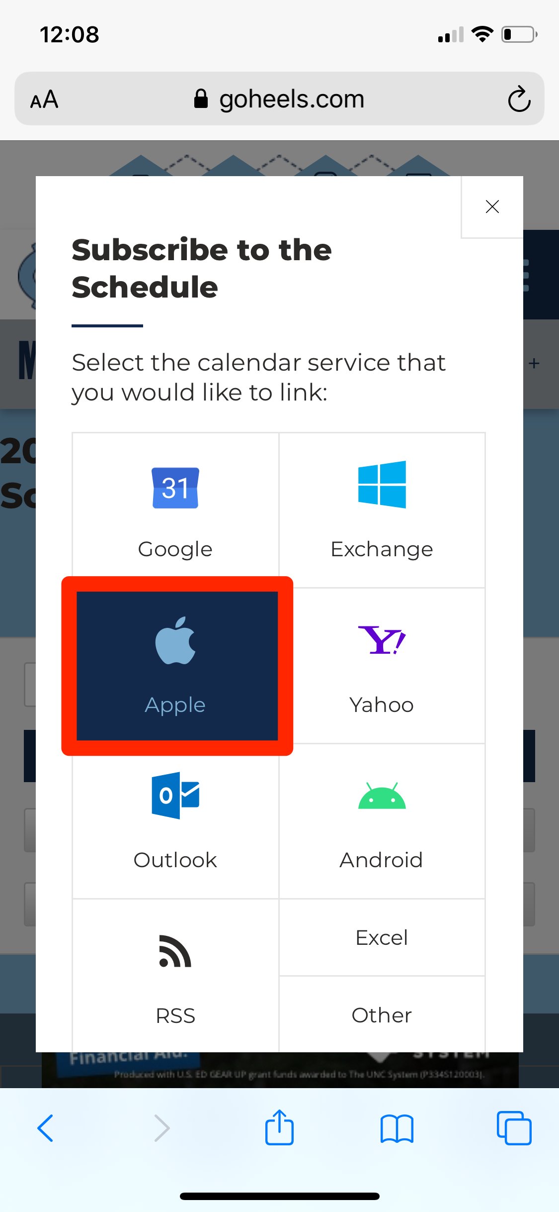 subscribe calendar iphone
