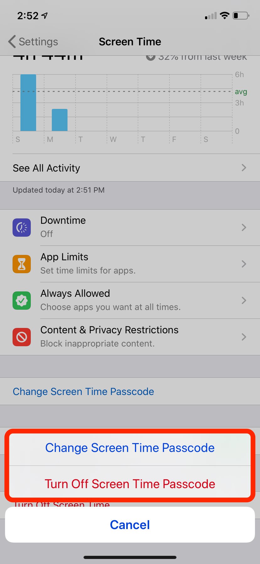 change restrictions passcode iphone