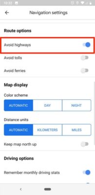 Avoid Highways Google Maps