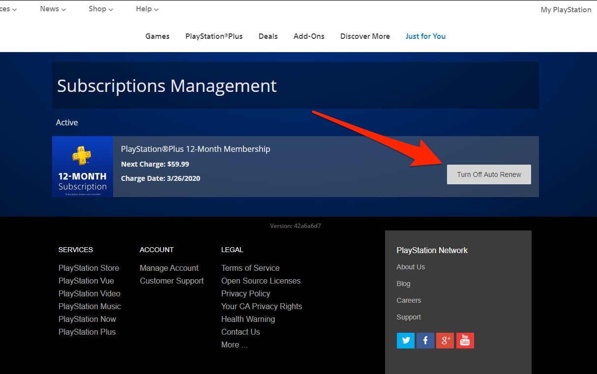 cancel subscriptions ps4