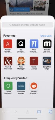 Delete Sites iPhone Safari