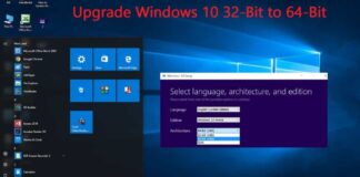 switch from Windows 10 32 bit to Windows 10 64 bit