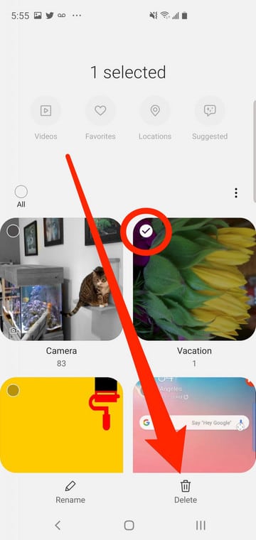 Delete Photo Albums Samsung Galaxy S10