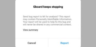 Gboard keeps stopping