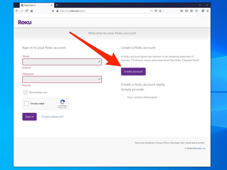 Create Roku Account