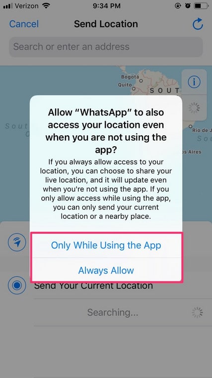 Share My Location On WhatsApp