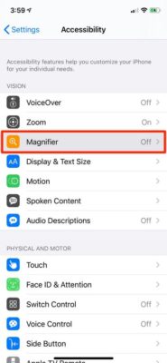 Magnifier Feature On iPhone
