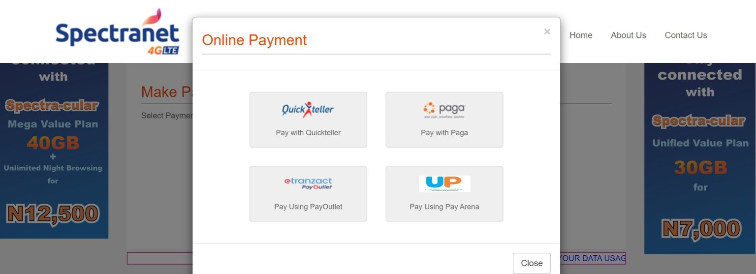 renew your spectranet data bundle