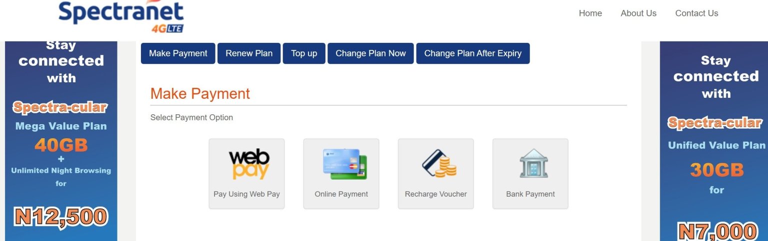 renew your spectranet data bundle