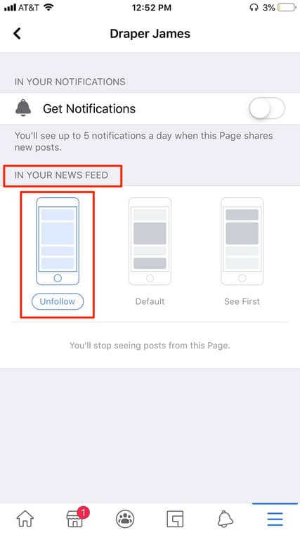 Unfollow A Page On Facebook