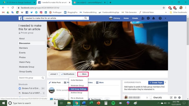 Change Facebook Group's Name