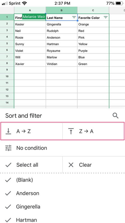 Sort Alphabetically In Google Sheets