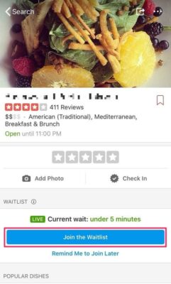 yelp waitlist
