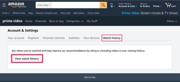 Delete Your Amazon Prime Video History