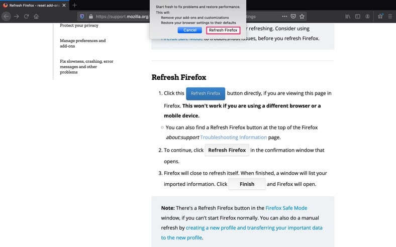 Reset Firefox Browser On Mac