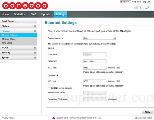 Change DNS Settings On Huawei B310s-92