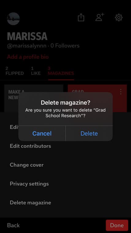 Delete Magazine Flipboard PC