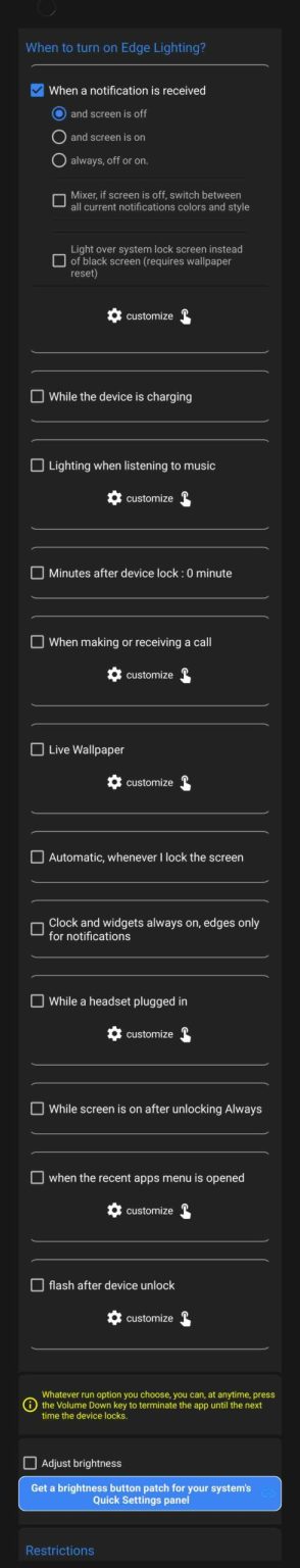 set up hole punch led notifications infinix