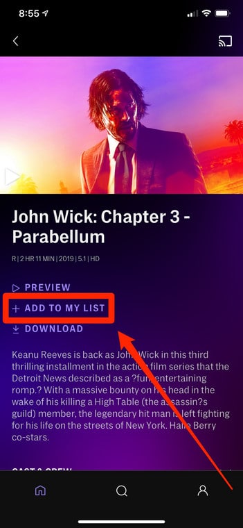 Use "Watch Later" List HBO Max