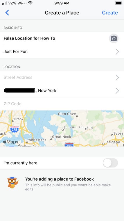 Create New Location Instagram