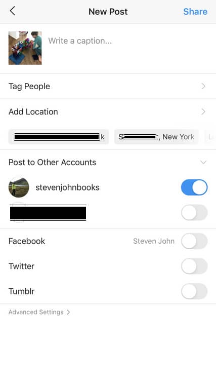 Create New Location Instagram