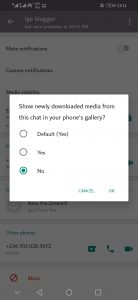 block media whatsapp contacts