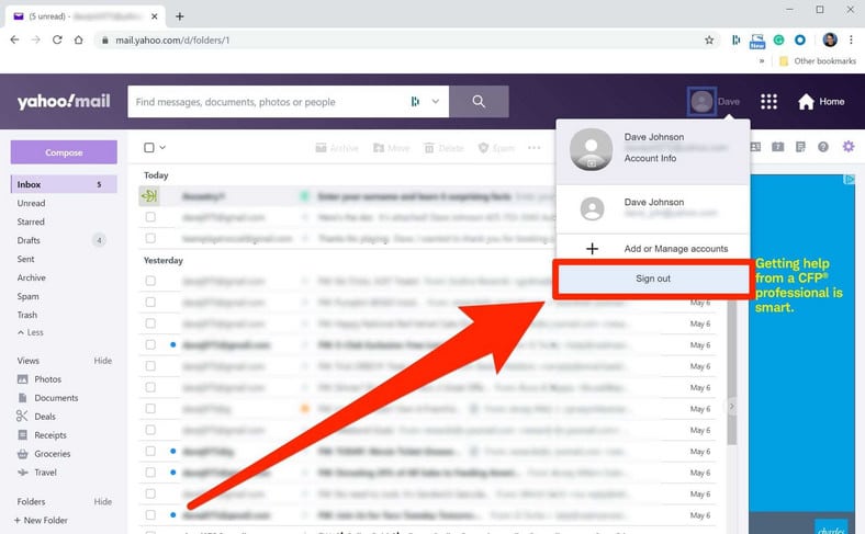 Sign Out Yahoo Mail Account Desktop
