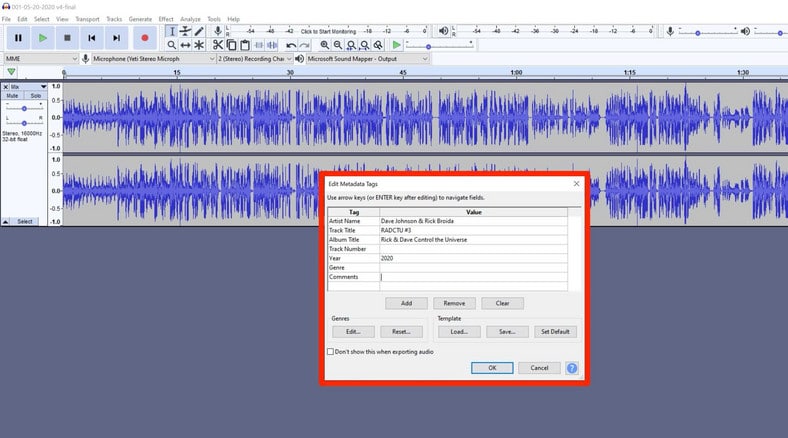 Export Audacity File MP3