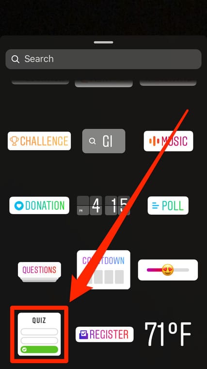 Add Quiz To Instagram Story