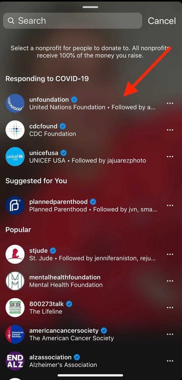 Set Up Donation Sticker Instagram Story