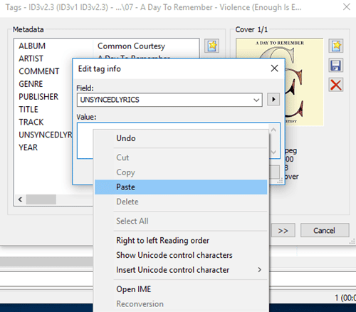 Add Lyrics MP3 Files