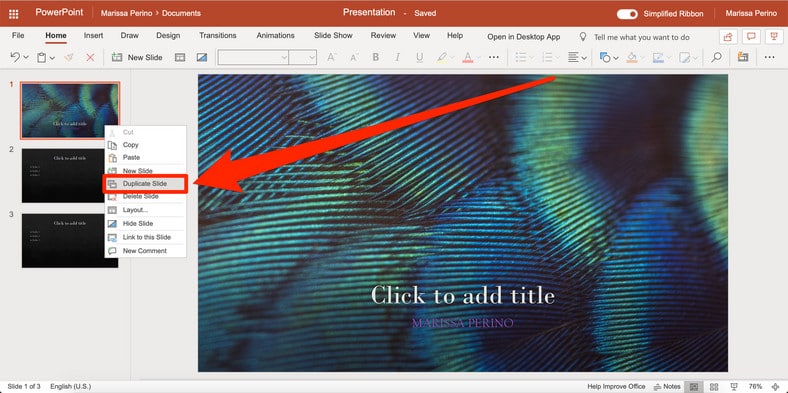 Copy Duplicate PowerPoint Slide