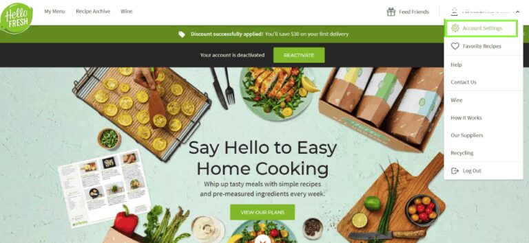 Cancel Hello Fresh Account