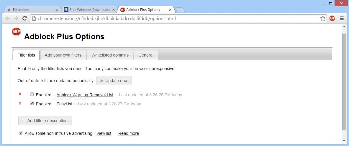 Adblock Plus Options